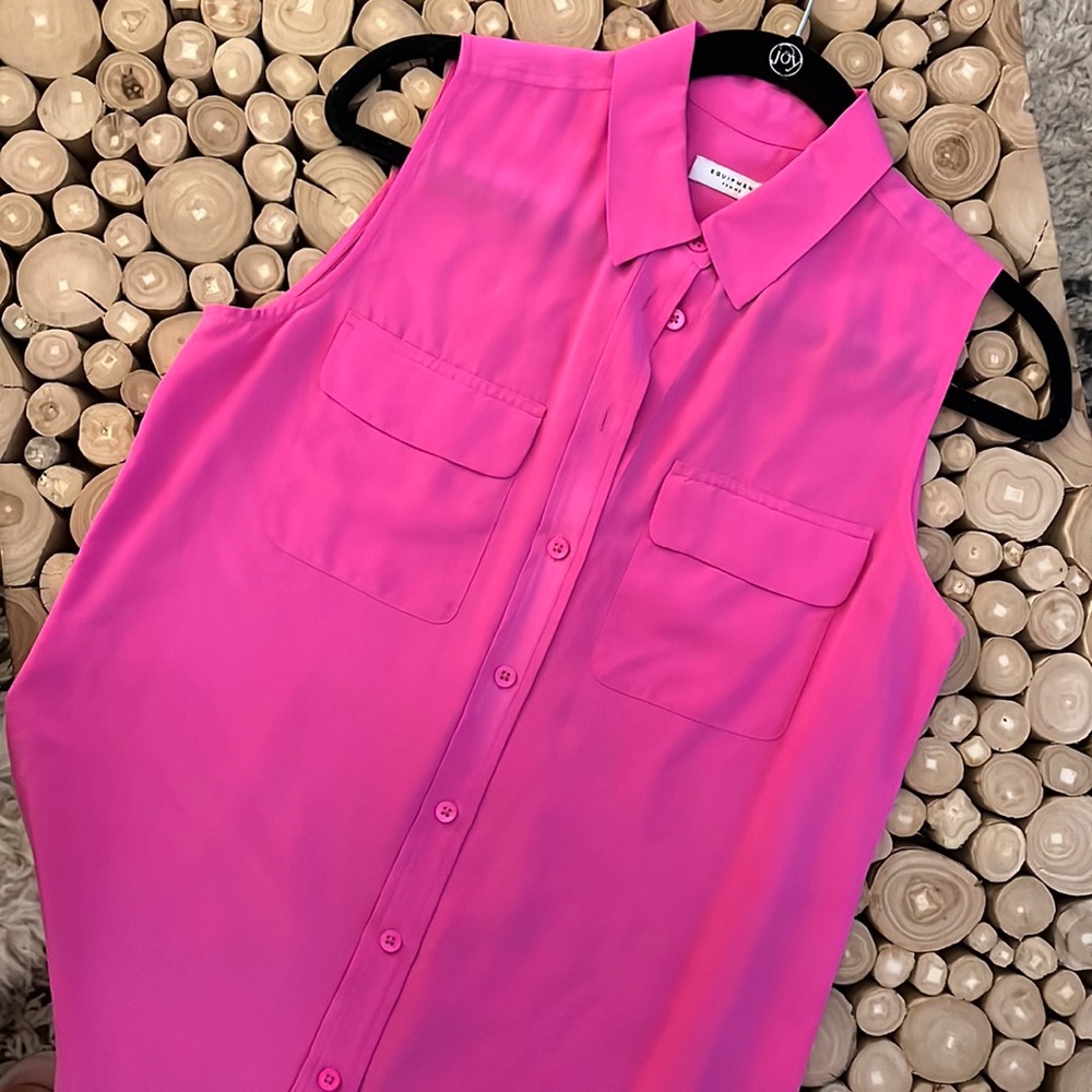 Equipment Signature sleeveless blouse Pink size small